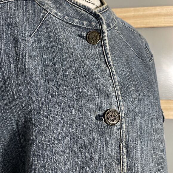 SagHarbor Blue Jean Jacket Womens 22W Denim Button Up Pockets - Picture 4 of 8